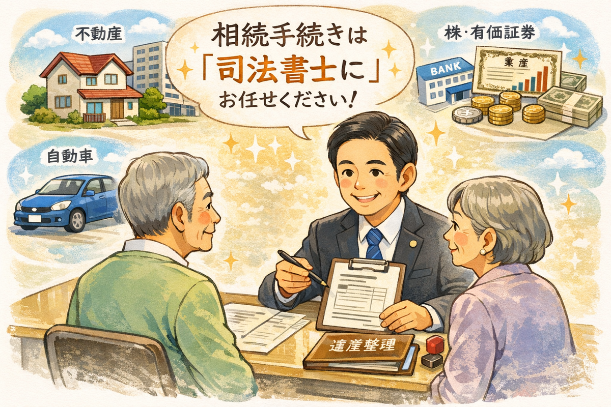 遺産整理業務は司法書士にお任せのイラスト