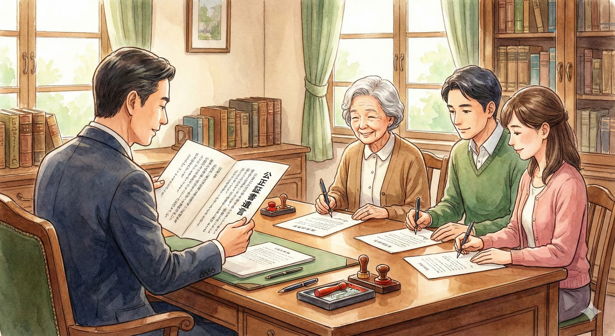 公正証書遺言書の作成風景