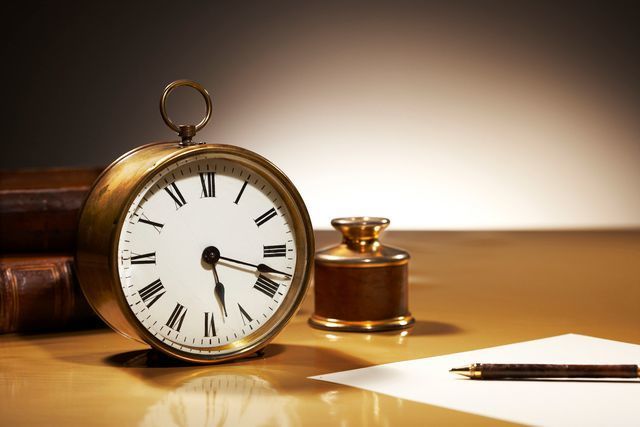 時計、紙、ペン