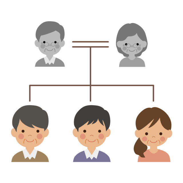 両親を亡くした子を表すイラスト