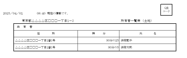 所有者事項の見本