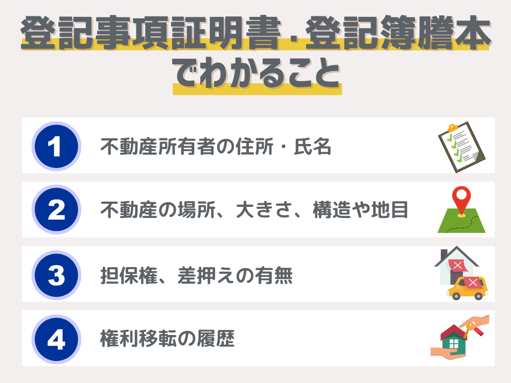 登記事項証明書・登記簿謄本でわかること