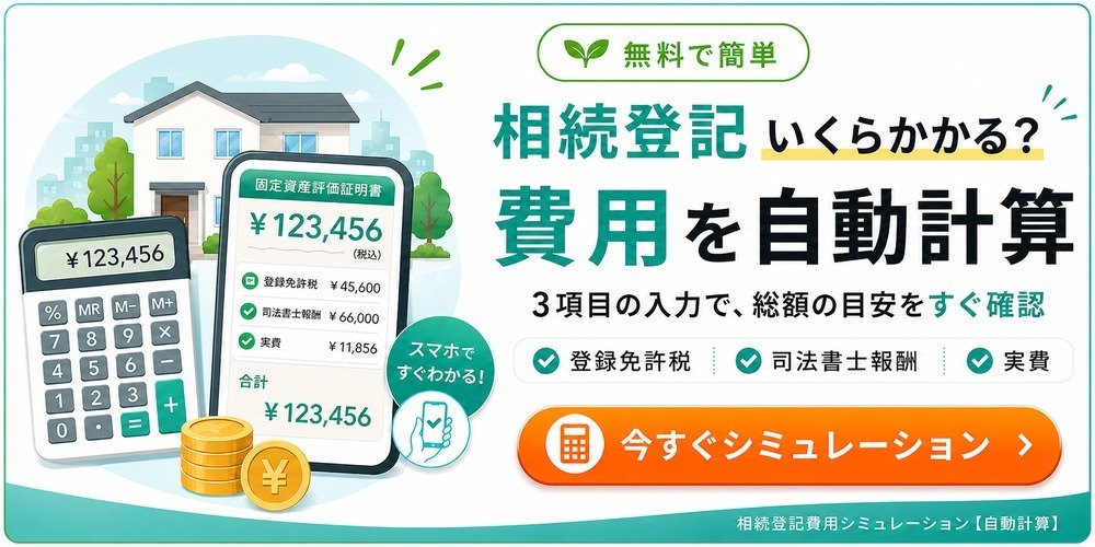 相続登記費用シミュレーション【自動計算】へのバナー