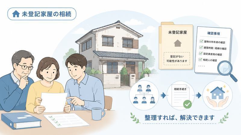 未登記建物の相続手続き：建物表題登記から所有権保存登記までの流れ
