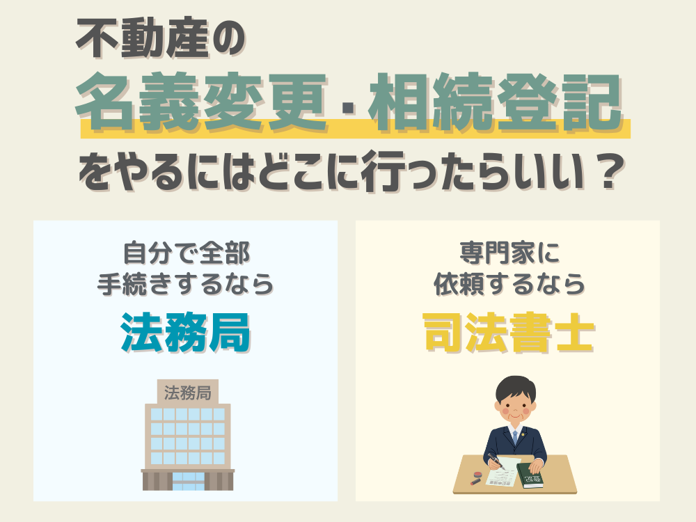 不動産の名義変更・相続登記はどこでやる？