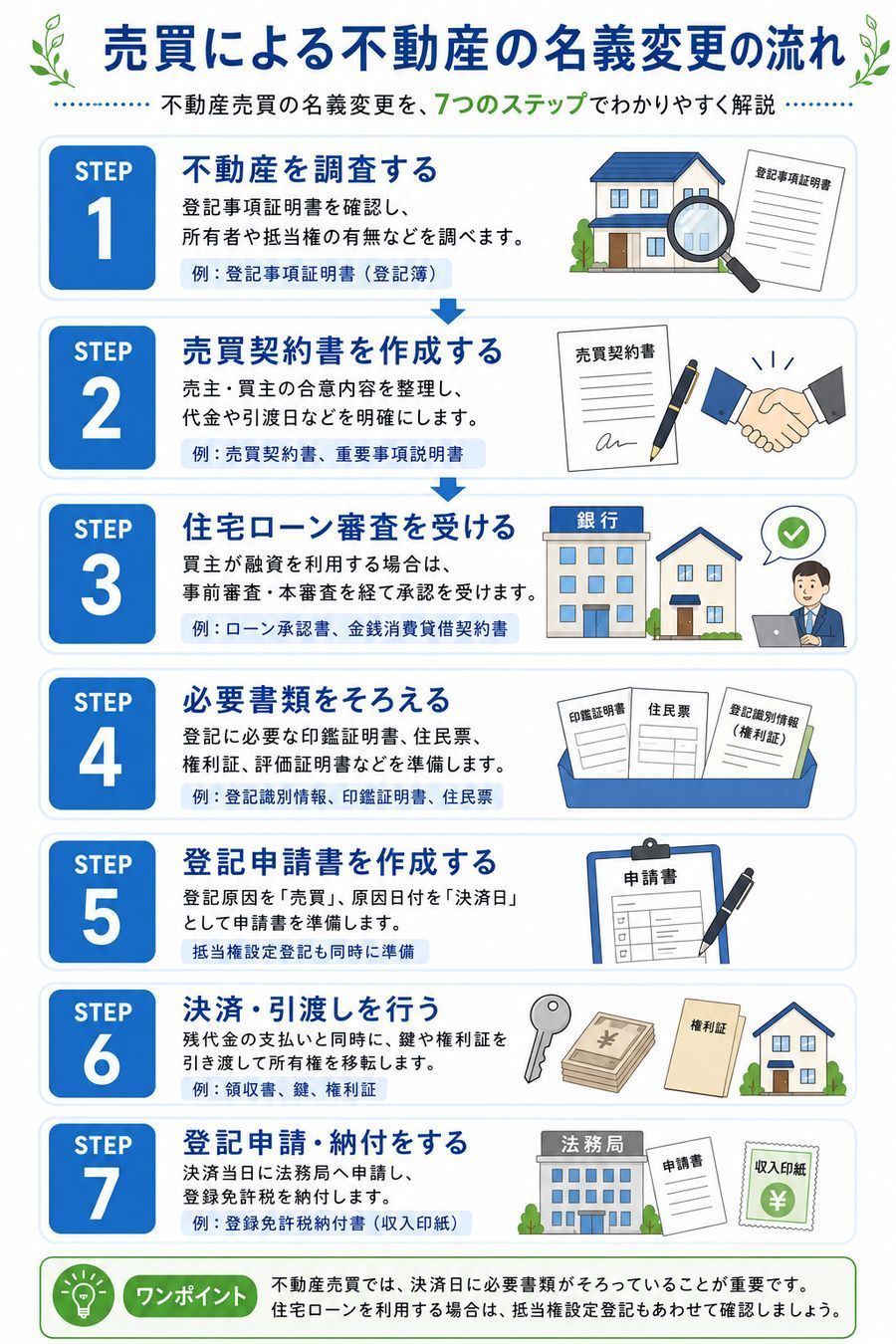 売買による不動産の名義変更の流れ