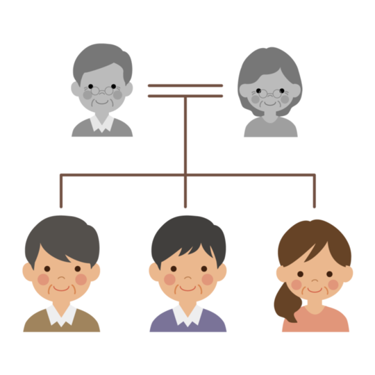 両親を亡くした子を表すイラスト